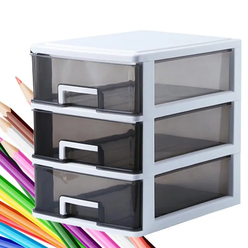 

Clear Cosmetic Organizer Drawers Multi-Tier Stackable Storage Box Cabinet Organizer Countertop Dustproof Makeup Organizer For