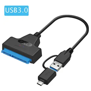 Kabel SATA ke USB 3.0 / 2.0 untuk Hard Drive SSD HDD Eksternal 2,5 Inci Adaptor SATA 3 22 Pin Kabel USB 3.0 ke Sata III Hingga 6 Gbp 8 penjualan terbaik sata ke usb3 - №