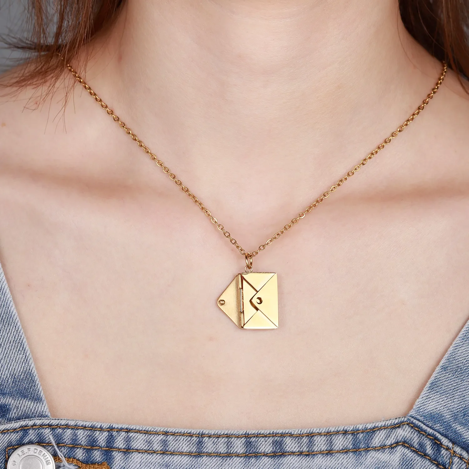 Ti amo Collana con busta Lettera eterna Ciondolo con busta Gioielli in acciaio inossidabile Confessione per il regalo di San Valentino per lei