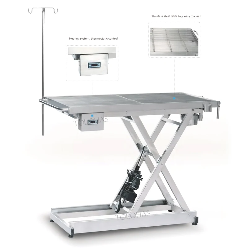 LHWVOT01 Medical examination vet electric pet animal operation bed stainless steel veterinary surgical table