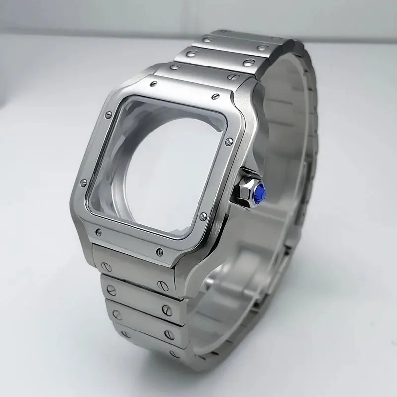 38mm Square Watch Case Santos NH35 316L Stainless steel Watch Accessories, Modification Parts for NH35 4R35 NH36 4R36 Movements