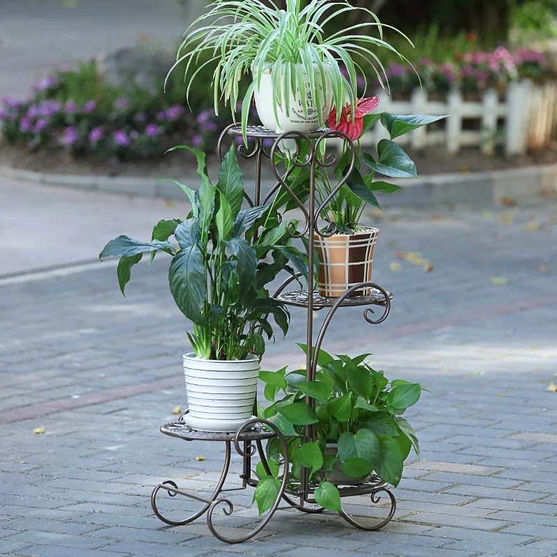 Floor-to-ceiling Flower Pot Rack Multi-layer Indoor and Outdoor European-style Living Room Balcony Green Radish Flowers Shelf