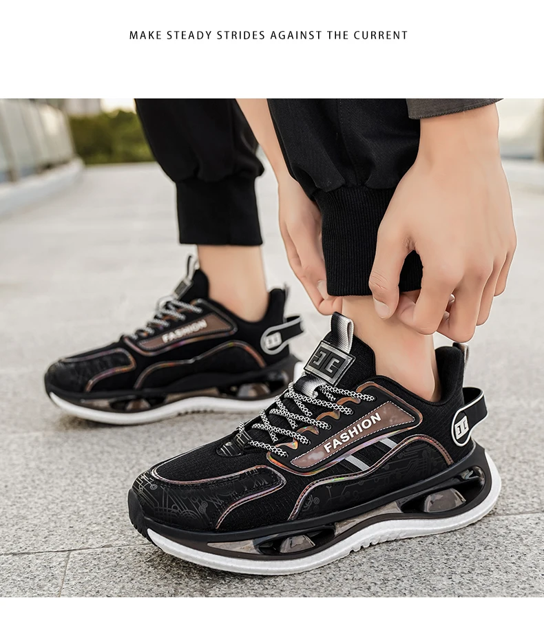 Herren Stoßdämpfende Leichte Freizeitschuhe Frühling Sommer Weichsohlige Atmungsaktive Outdoor-Renn-Laufschuhe Studenten-Speed-Sportschuhe – Detail 16