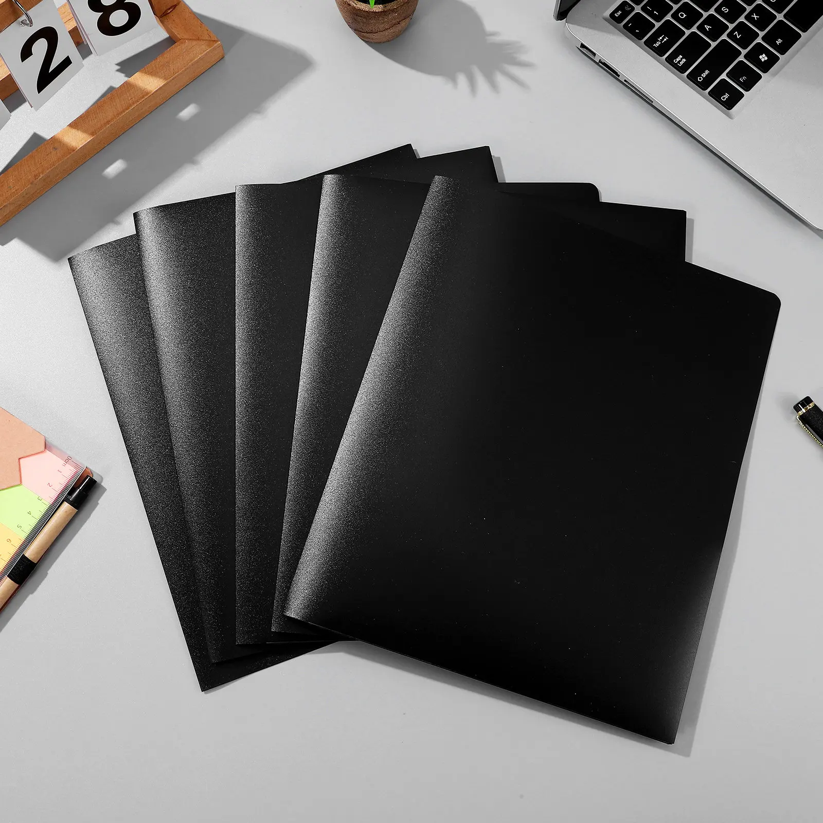 

12Pcs File Folders Document Organizer Folder A4 Important Document Holder Dual Pockets Business Card Slot Manual Booklet Folder