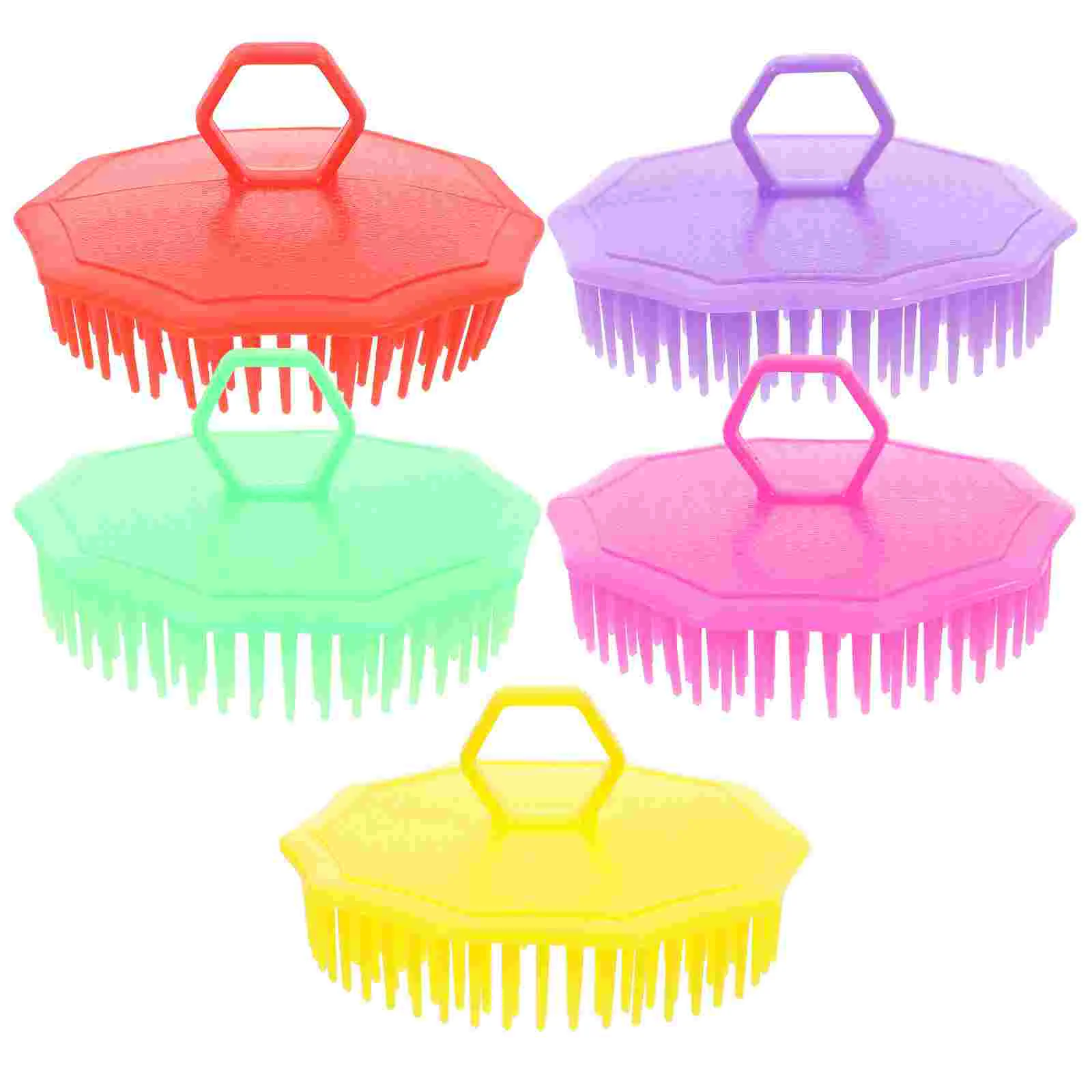 5PCS Hair Cleaning Brush Portable Head Massage Comb Scalp Massager Comb Plastic Shampoo Massage Brush for Salon Home Store Use R