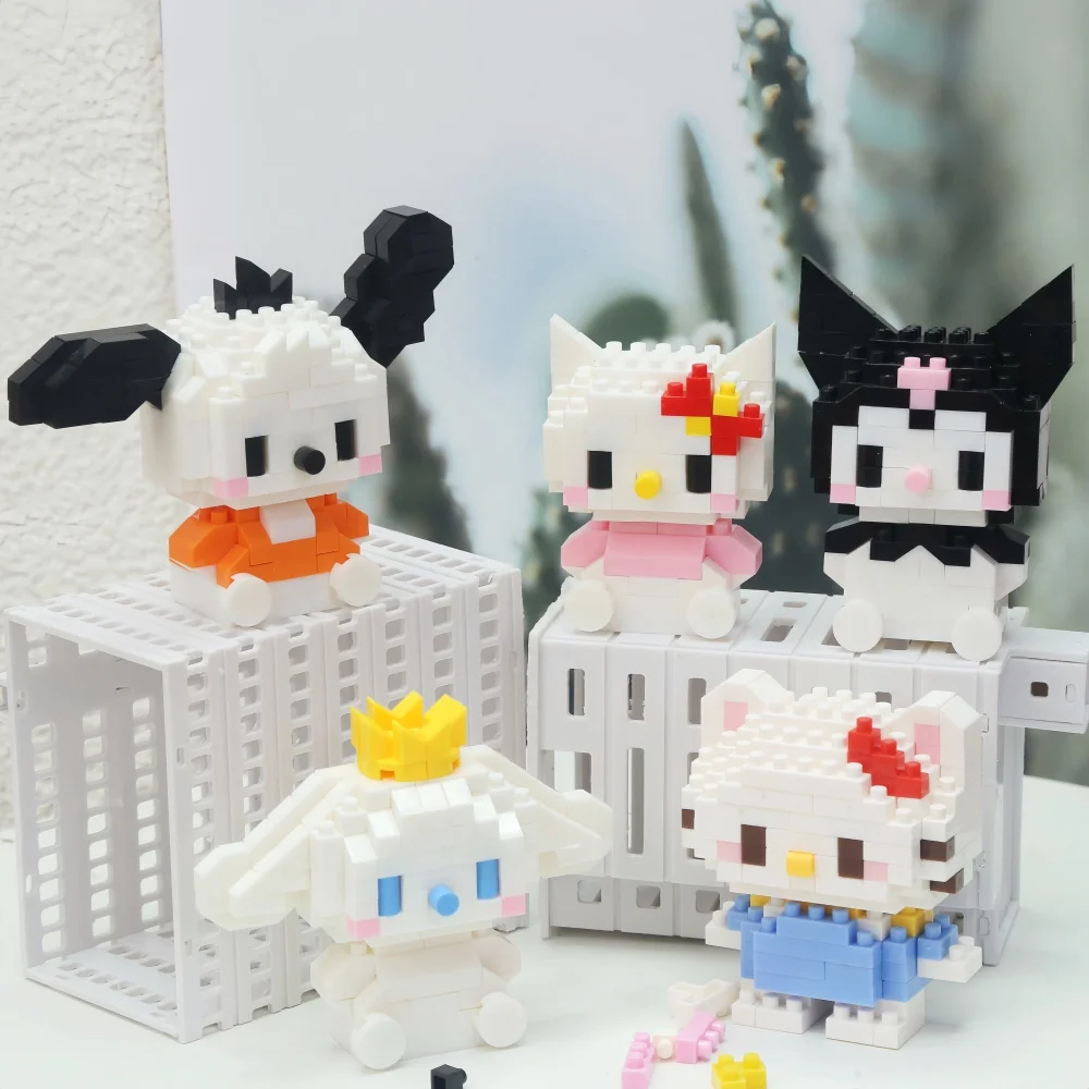 Sanrio Bausteine Kuromi Micro Hello Kitty Kleinteilige Zusammengesetzte Bausteine Cinnamoroll Spielzeug DIY Bausteine – Detail 2