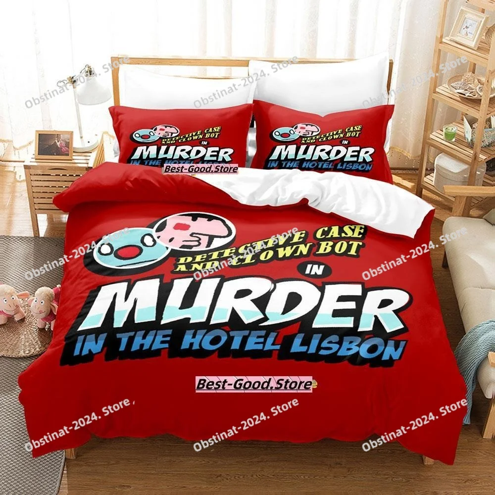 

Detective Case And Clown Bot In Murder In The Hotel Lisbon Bedding Set Cartoon three-piece Set Adult Kid Bedroom Duvet cover Set
