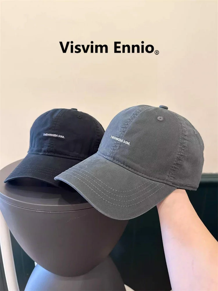 visvim-ennio-collaborative-edition-korean-college-style-simple-letter-women's-street-hat-fashionable-accessory