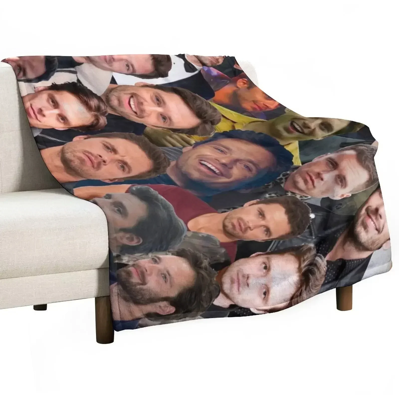 

Sebastian Stan Photo Collage 3 Throw Blanket Softest sofa bed Blankets