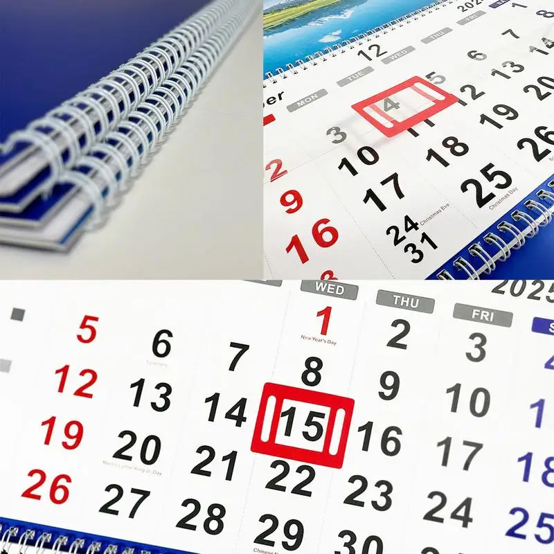 Imagem -03 - Calendário de Parede Vertical de Exibição de Meses 2025 de Dezembro de 2024 Janeiro de 2026 Blocos de Feriados Calendário para Organização e Planejamento Diário