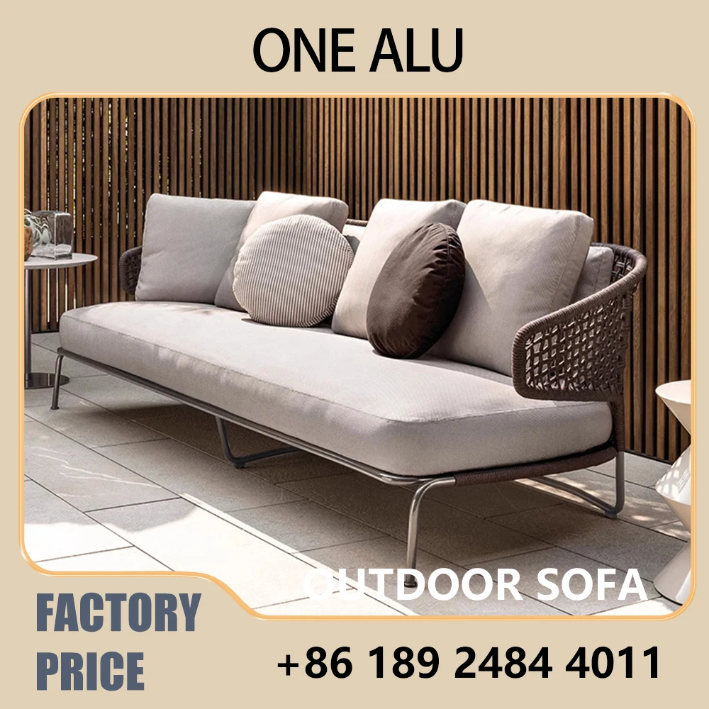 

Weatherproof Woven Patio Chair - Light Grey All-Weather Outdoor Lounge Chair with Comfortable Cushion