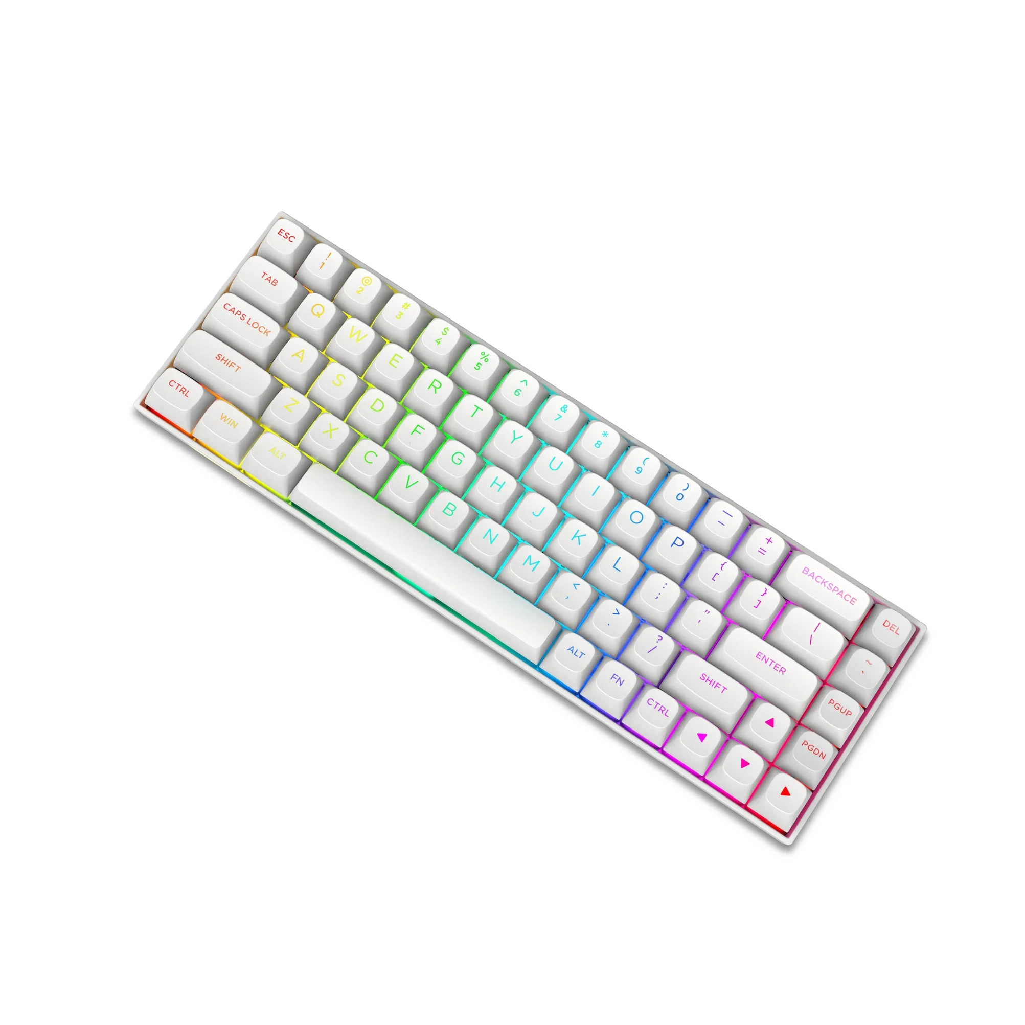 YYHC-Wired gaming keyboard backlit pink magnetic axis 68-key switch quickly triggers mechanical keyboard