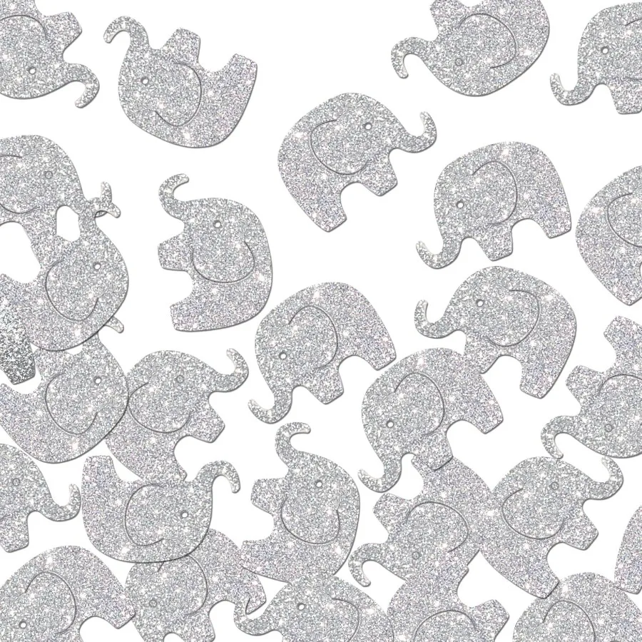 Decorações de confete de elefante para chá de bebê, botão para chá de bebê, suprimentos para festa de aniversário, tema de elefante, gênero re