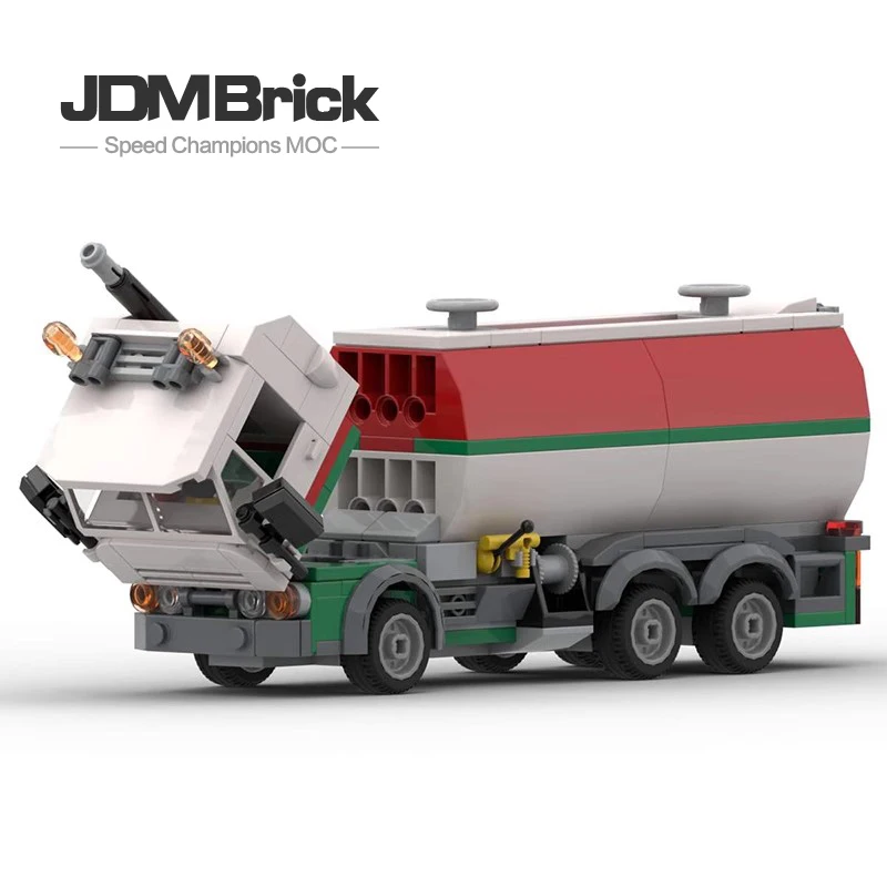 MOC-92111 puzzle block children's creative brick toy set engineering car series old style oil tank truck boy car model gift