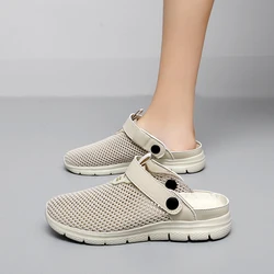 Women Mesh Slipper Summer Walking Shoes Loafers Outdoor Light Flats Black Breathable Sports Sneakers Soft Comfortable Size 35-43