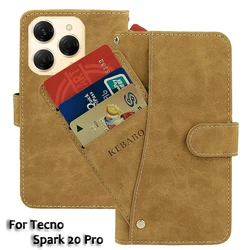 Vintage Leather Wallet Tecno Spark 20 Pro Case 6.78