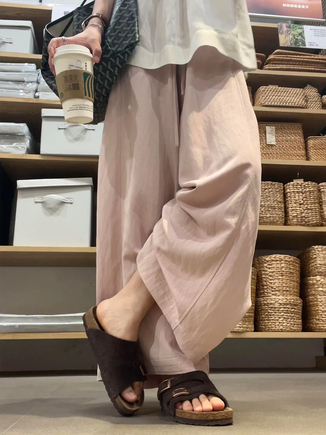 

Trendy Korean Sle Loose Wide Leg Pants for ort Women Relaxing Feel plus Size Beautiful Pink Casual High Waist Spring Ladies