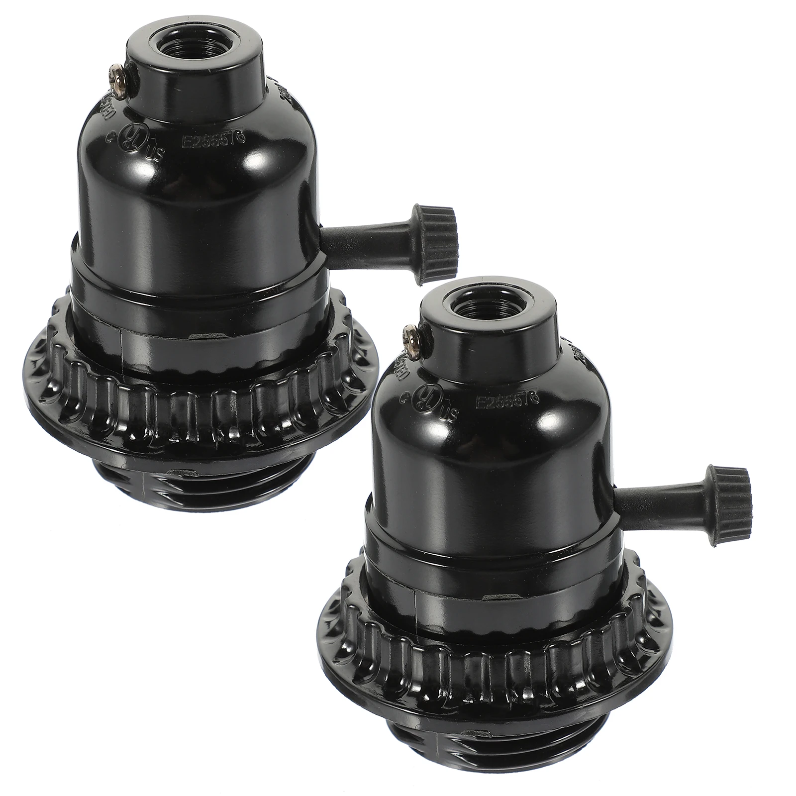 

2pcs Vintage E26/E27 Bakelite Light Socket Bulb Holder Flame Resistant For Diy Pendant Lighting Lamp Repair Kit Fixture