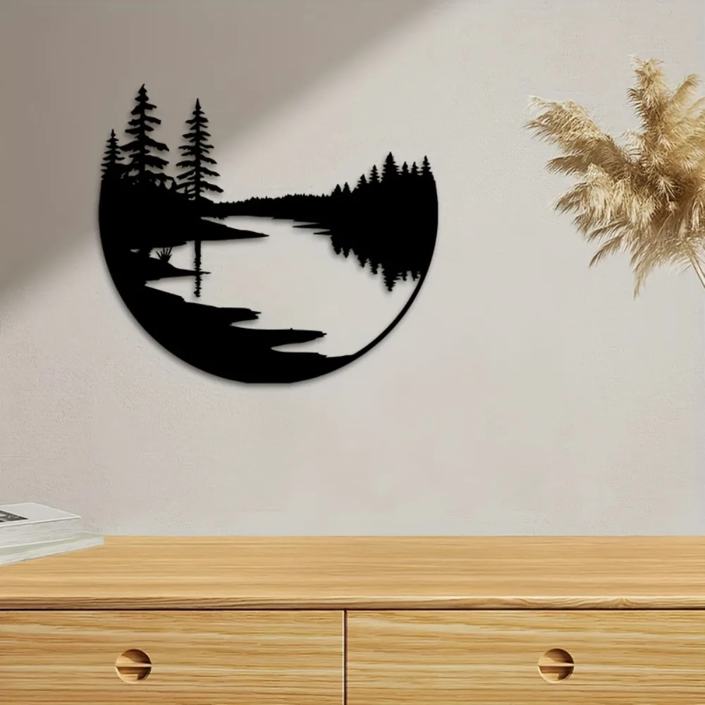 CIFbuy Mountain Stream Metal Wall Art Weatherproof Patio Spring Gift Nature Lovers Home Indoor Outdoor Yard Accent