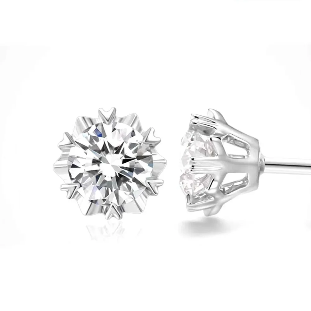 

kailixi Love-heart shape Lab Diamond Ear stud women 18k gold white female Labour cultivate