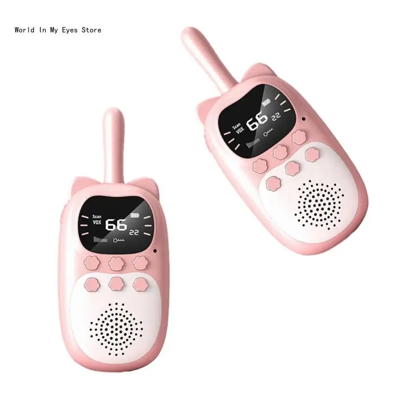 124D USB Rechargeable Walkie Talkie Toy for Kids Cartoon Intercom Electronic Gift