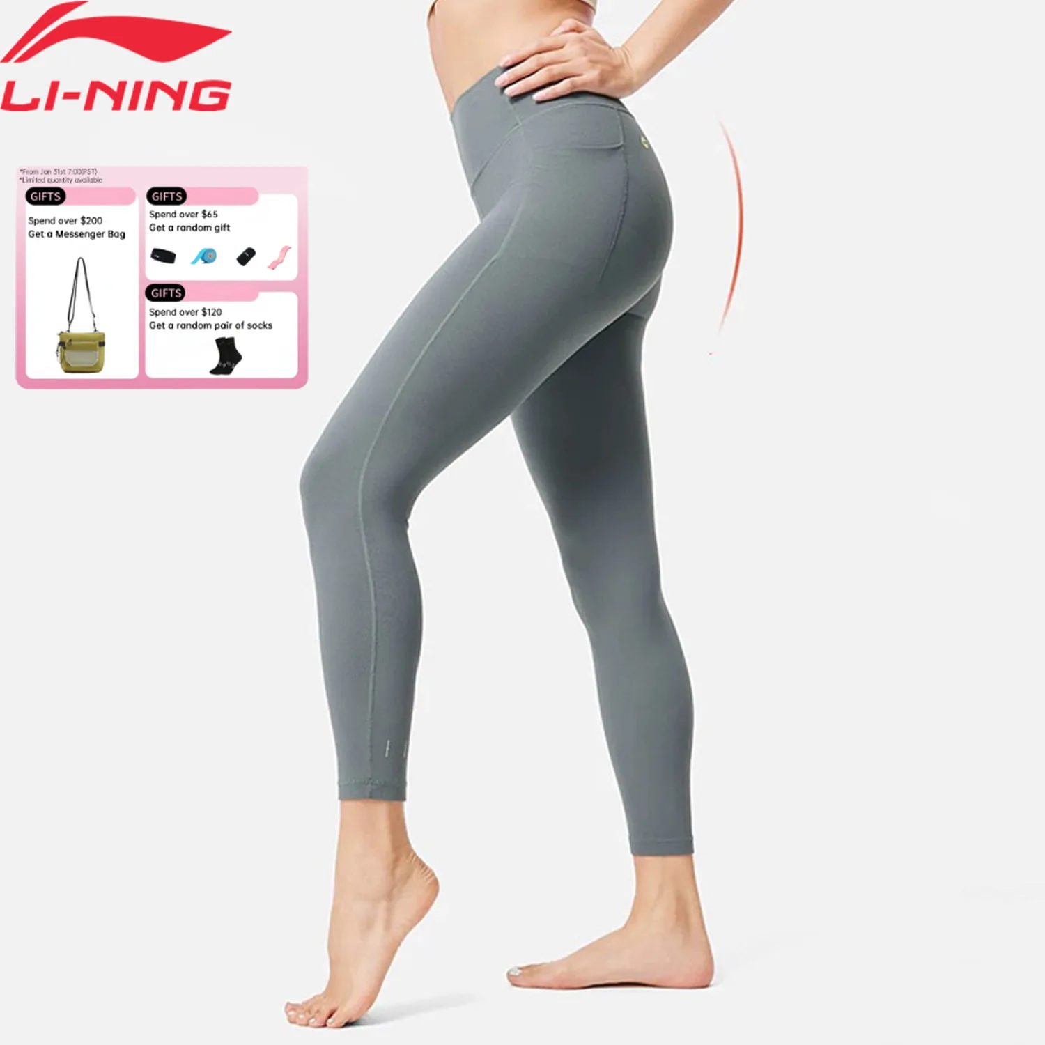 

Li-Ning Women's Training Pants INNOSOFT Tight Fit Shape Retention 79%Polyamide 21%Elastane LiNing Sports Trousers AULV024
