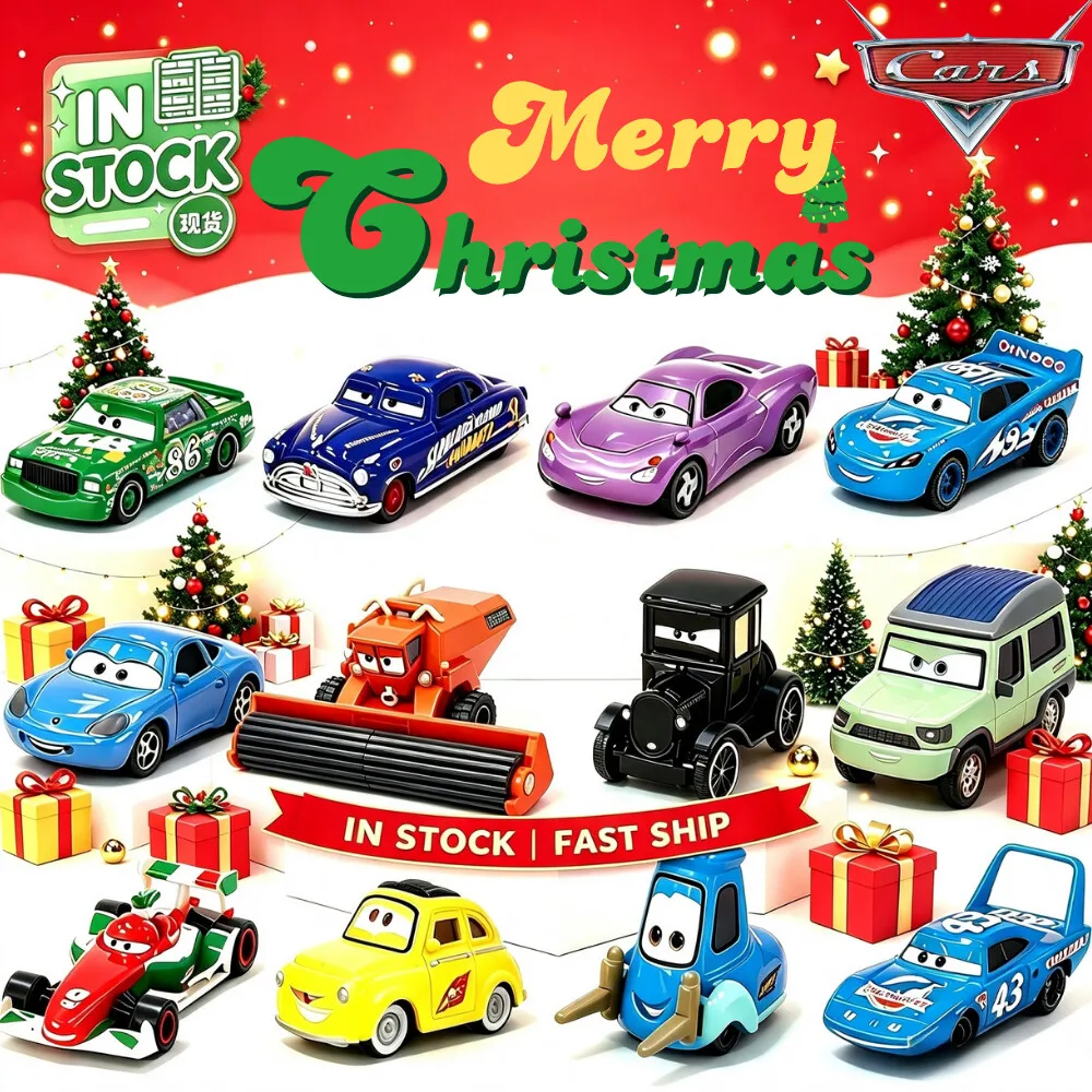 Coches de Juguete: Rayo McQueen, Sally Carrera, Mater, Cruz Ramirez, Chick Hicks, Jackson Storm ‌ Regalo navideño de metal fundido a presión
