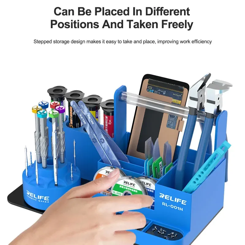

RELIFE RL-001H 360° Rotating Tool Organizer 5-Layer Repair Storage Rack ABS Workstation for Screwdrivers Tweezers Solder Wire