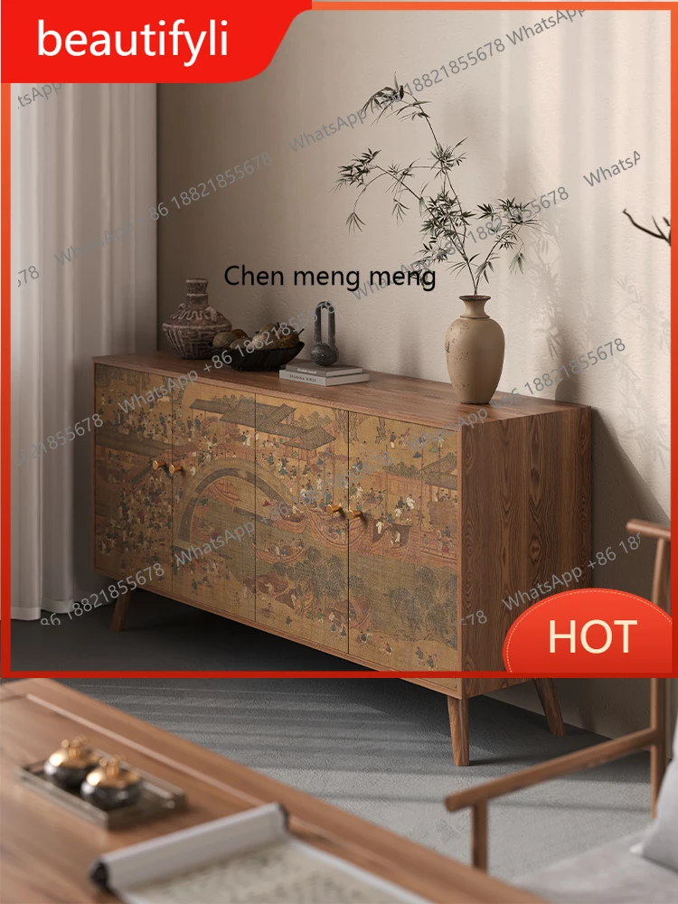 

A139 Aesthetic chest, bedroom integrated cabinet against the wall, solid wood new Chinese-style Bogu frame display cabinet