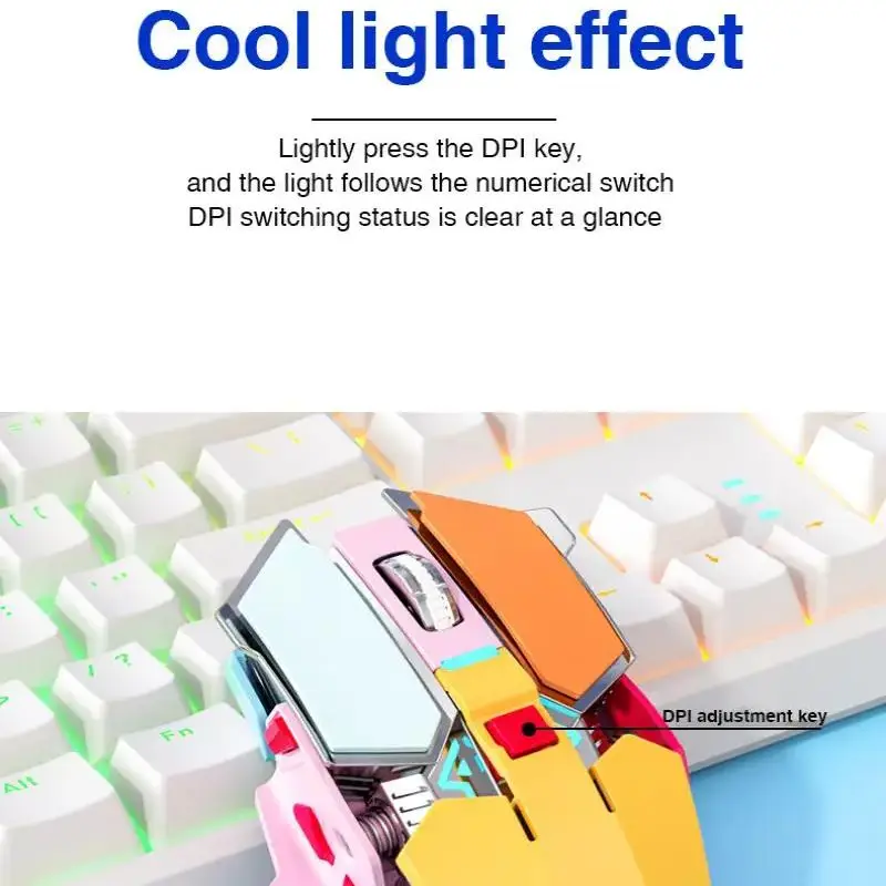 Mech Style 2.4G Wireless Mouse RGB Backlight 3200 DPI Type-C Rechargeable USB Optical Gaming Mice For Laptop PC Gamer Peripheral