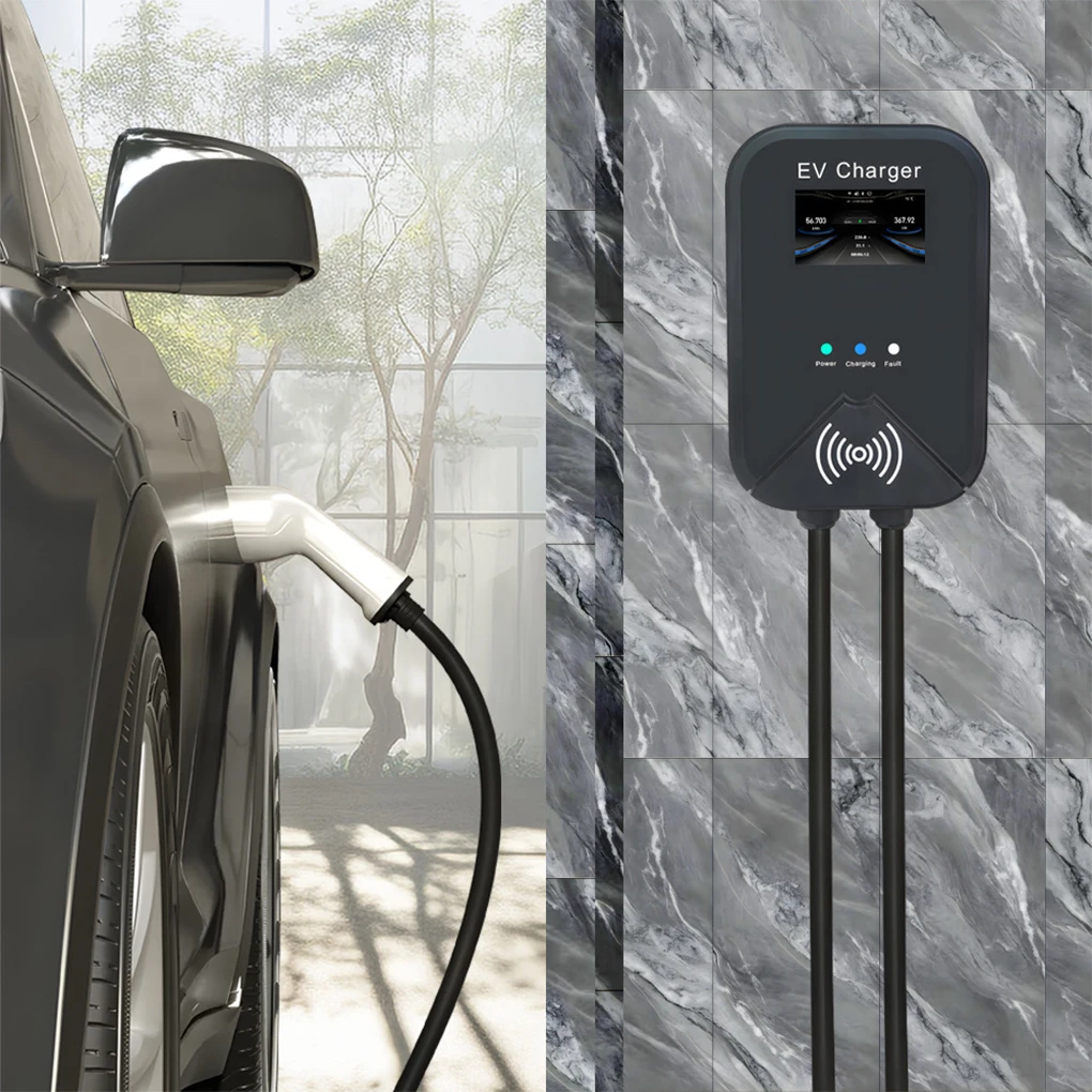 محطة شحن السيارة الكهربائية 7KW 32A شاحن EV نوع 2 EV Wallbox شواحن 3PIN CEE التوصيل دعم WIFI APP