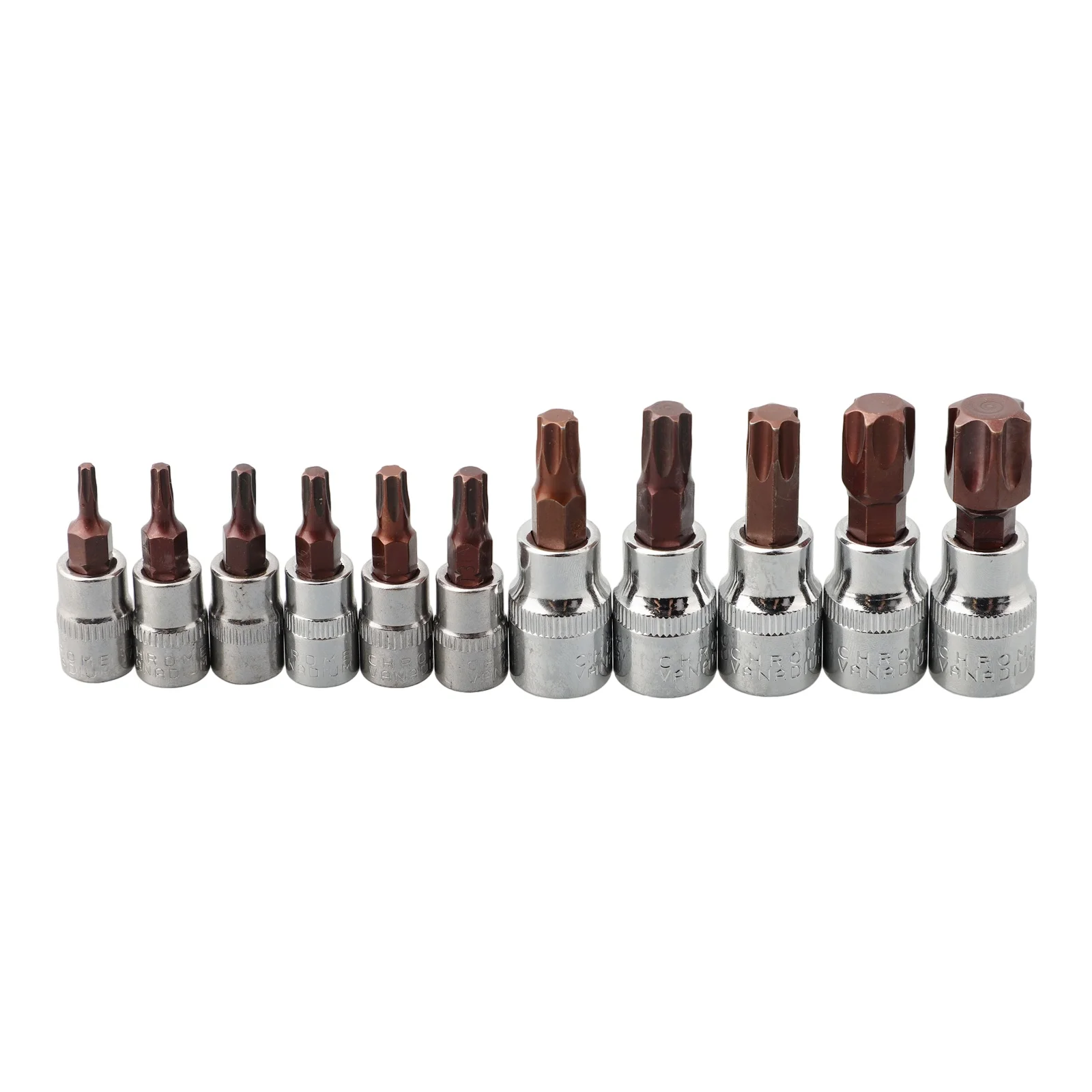 

11 шт., 3 8 1 4, набор отверток Torx из сплава с головкой T10 T15 T20 T25 T27 T30 T40 T45 T50 T55 T60 Ручные инструменты