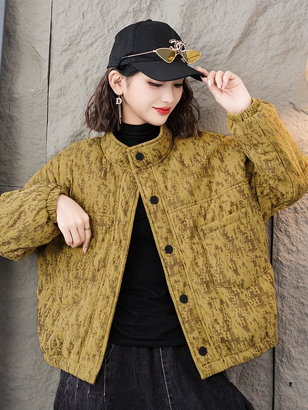 

Ретро-куртка с отложным воротником из хлопка для женщин, свободная, повседневная, универсальная, теплая, из вельвета, верхняя одежда