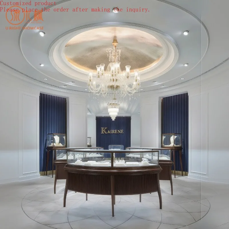 

Custom.Custom European Palace Style High - End Jewelry Display Cabinets Circular Jewelry Island Cabinets Suitable for Luxury Sto