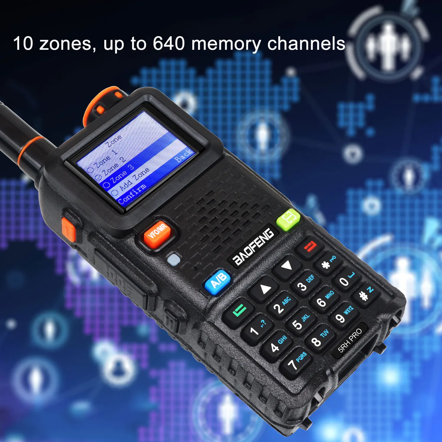 Air Band GPS Walkie Talkie Baofeng 5RH PRO 1.77