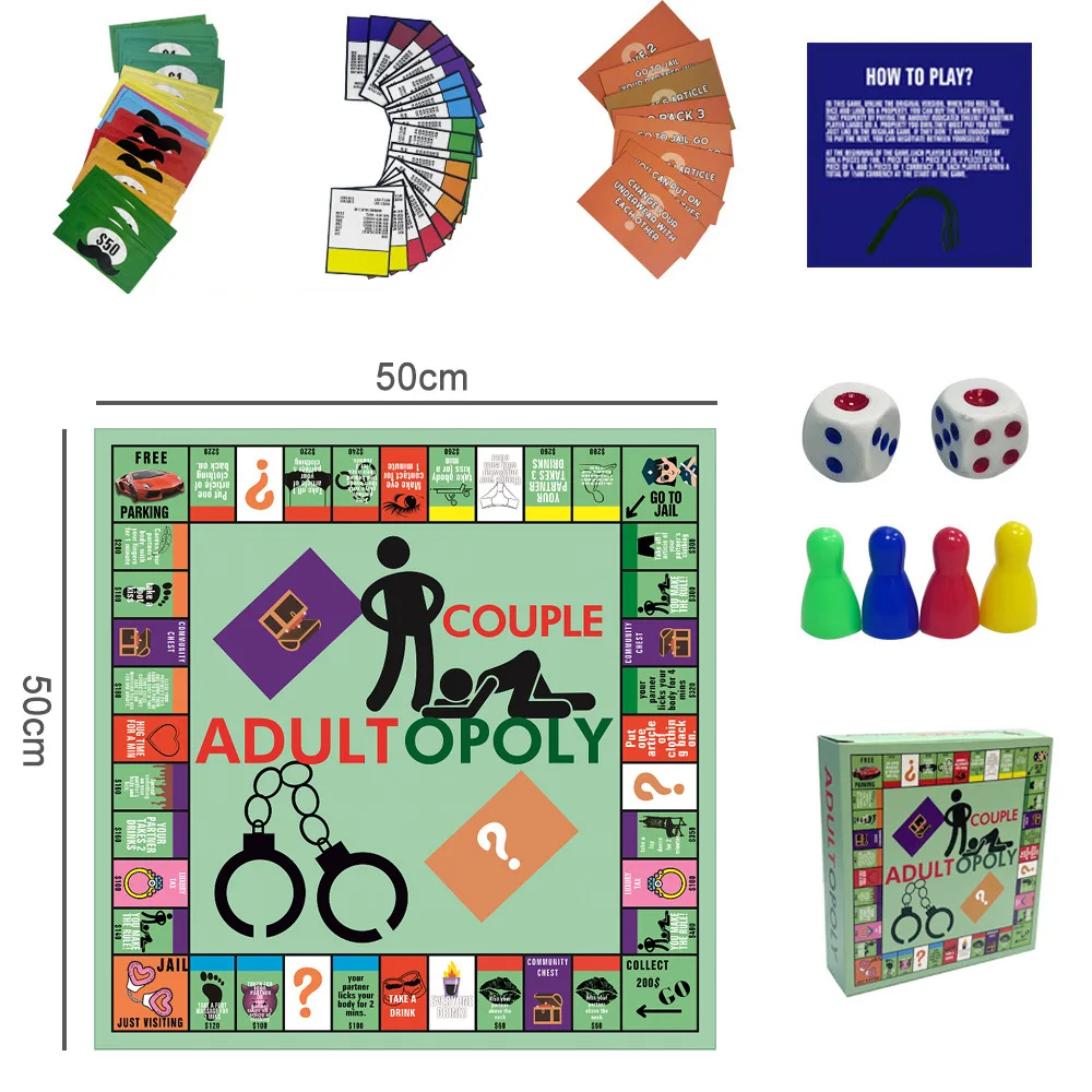 Novo jogo de tabuleiro de casal para adultos – Atividade noturna de data romântica, 18 + jogo de estratégia com 50 cartas de desafio para 2 jogadores