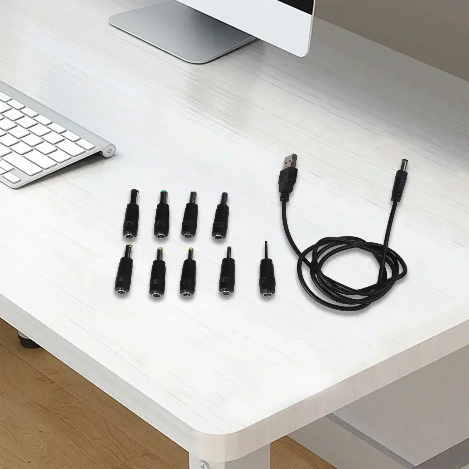 DC Output Cable Charging Cable 2000mA Output 3.3ft Length Compact Design Hassle-Free Setup Interchangeable Connectors