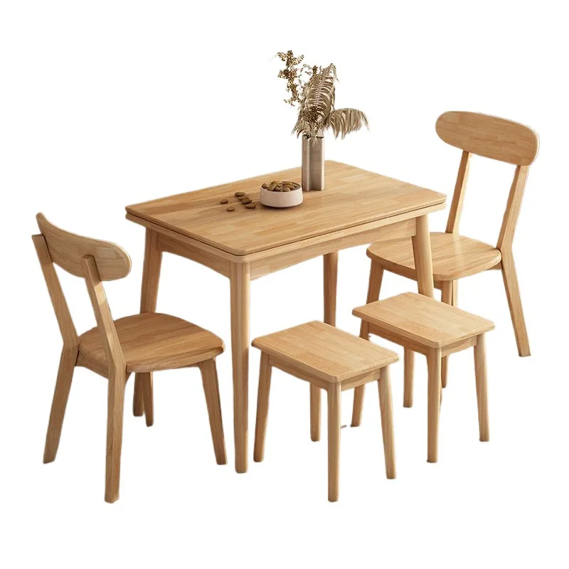 

Folding dining table, small household, modern simplicity, retractable rectangular table and chair combination