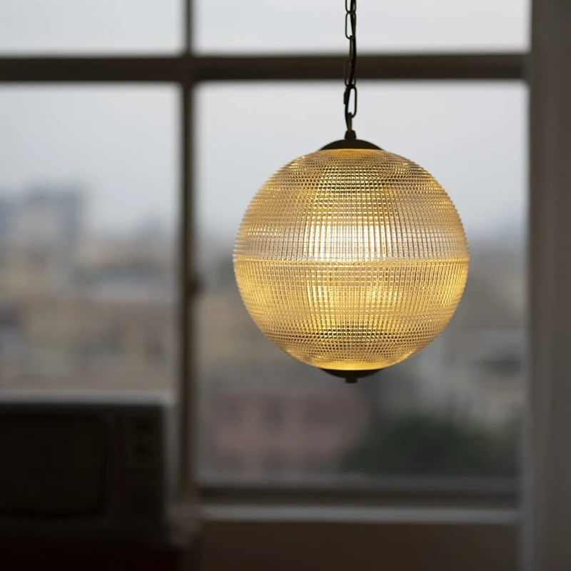 ضوء فاخر كريستال زجاج كرة مستديرة قلادة أضواء الحد الأدنى الإبداعية مطعم غرفة نوم الدرج الرجعية مقهى مصابيح معلقة #2