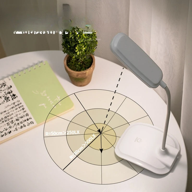 

LED three-speed color matching dimming eye protection desk lamp, learning charging and plugging dual-purpose, student