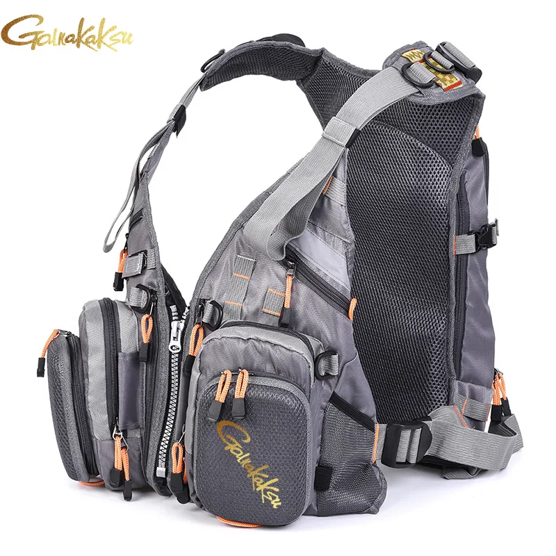 Imagem -05 - Multifuncional Pesca Colete Salva-vidas Grande Flutuabilidade Marca Mochila Multi-bolso