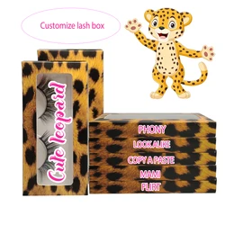 Leopard Lash Boxes Package Customize Logo Brand Name Eyelash Paper Packaging Mink Lashes Case Empty Boxes Wholesale For Boutique