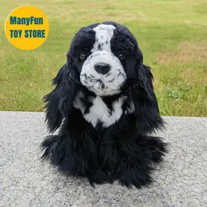 Lifelike Black Cocker Spaniel Dog Soft Stuffed Animal Plush Toy Emulational Puppy Doll Girl Boy Birthday Christmas Gift 1pc AliExpress