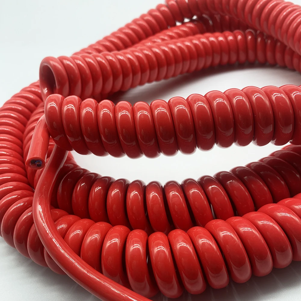 

2 core 1.5 Square Cable Spiral Length 2m Red Spring Power Cord Cable TPU National Standard Copper Spiral Slingshot Cord