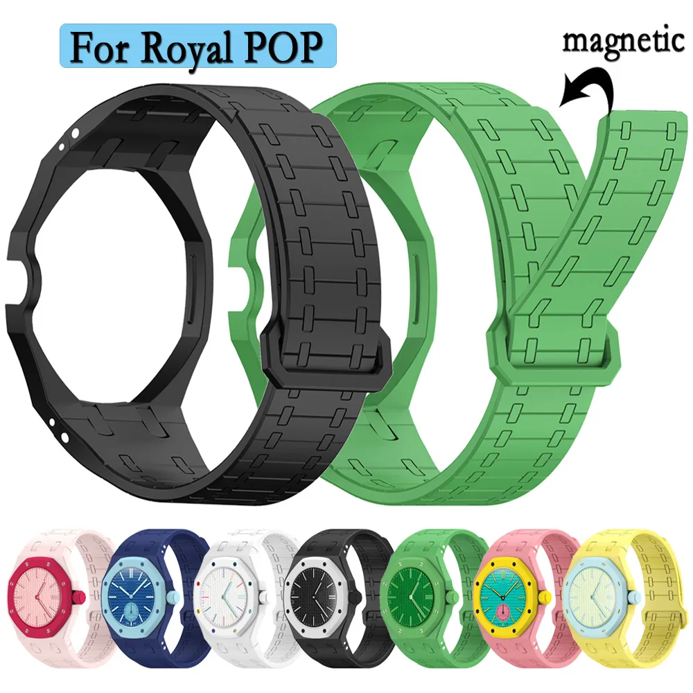 

Magnetic Strap For Royal POP Pocket Watch High Quality Silicone Watchband Replacements For Royal POP 3-Clock Wristband