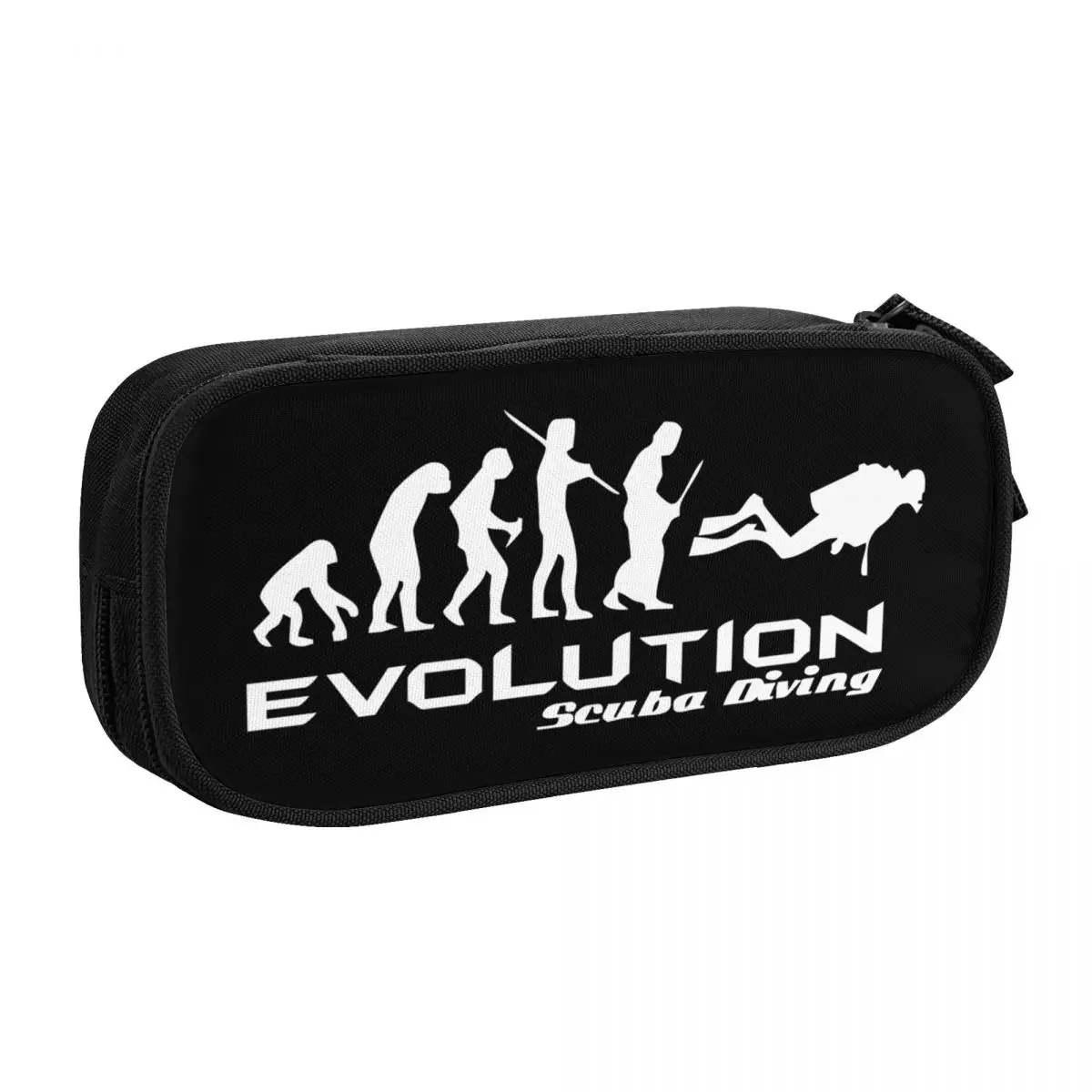 Custom Korean Evolution Of Scuba Diving Pencil Cases for Funny Underwater Dive Diver Gift Large Storage Pen Box Bag School
