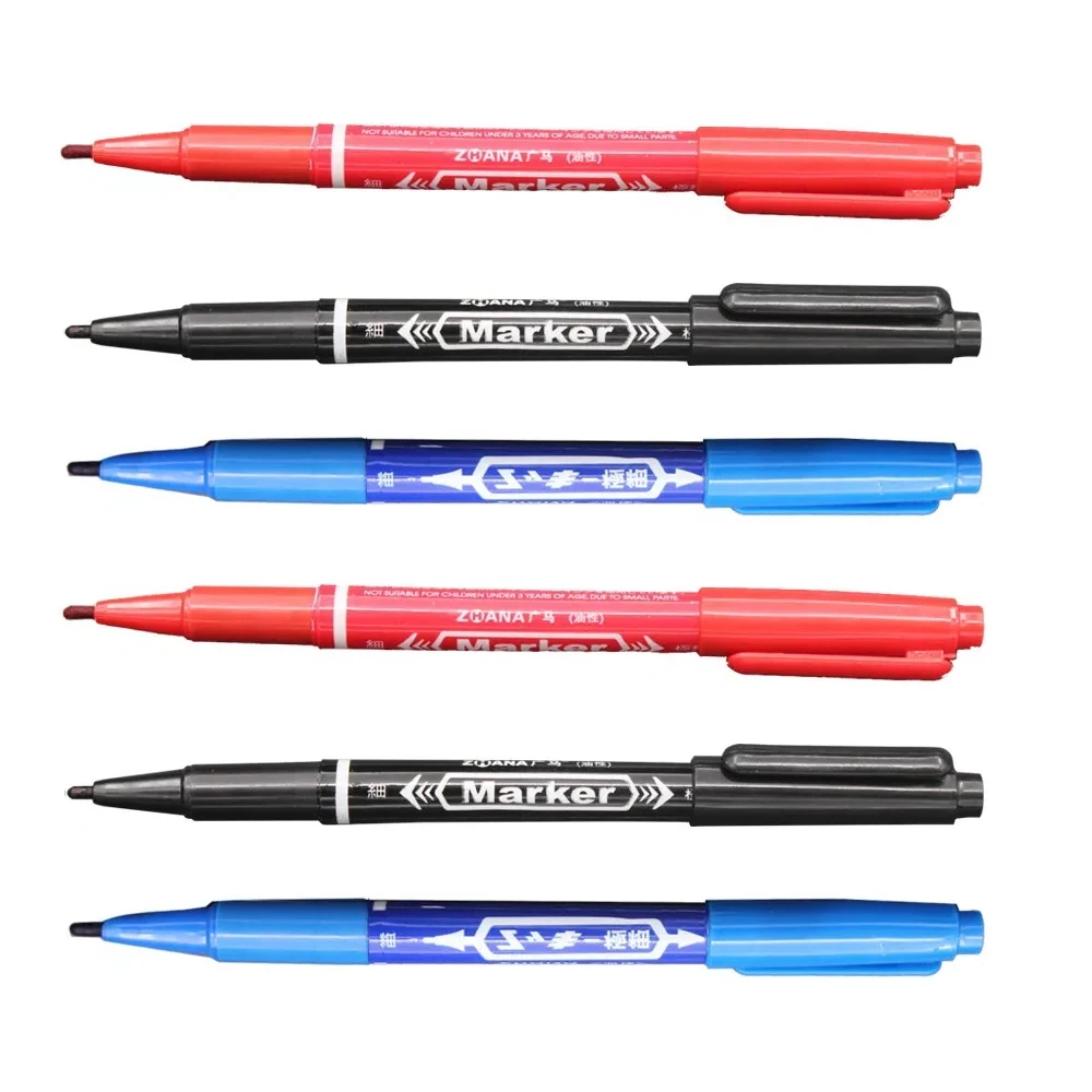 

Permanent Marker Pen Fine Point Ink Thin Nib Crude Nib Black Blue Red Ink 0.5mm-1mm Fine Color Marker Pens 5pcs