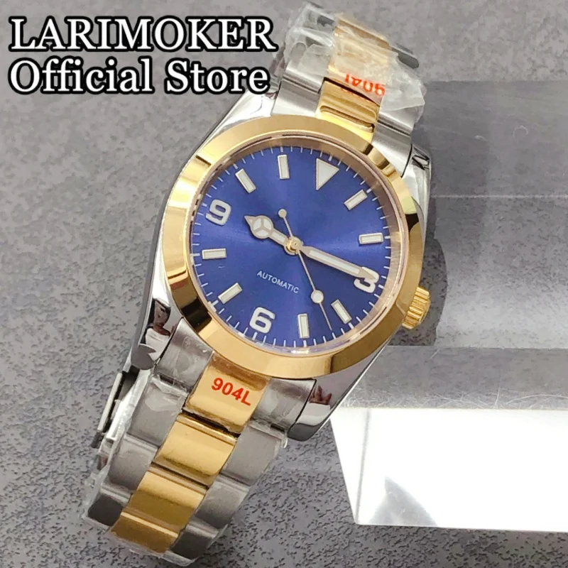 LARIMOKER 36mm/39mm Sapphire Glass Stainless Steel Two Tone Gold Watch Case And Strap Men's NH35 PT5000 Automatic Movement Watch