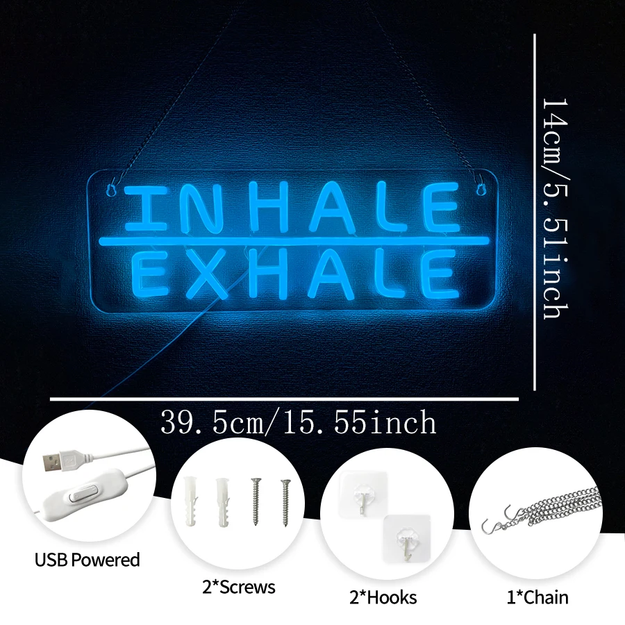 LED-Neonschild „Inhale Exhale“ – Pilates Yoga Room Bewertung und Preis