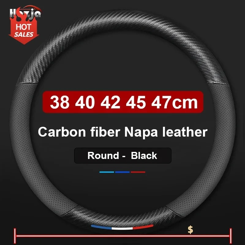 Large Size Bus Truck Steering Wheel Cover Leather Braid Cover for FUSO Super Great eCanter Canter Fighter Auto Accessories